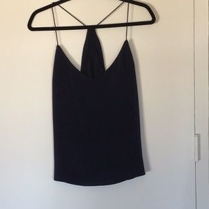 J.Crew 100% Silk Charmeuse Midnight Blue Tank Sz: M/L